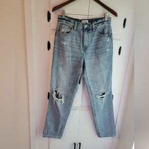 Pistola Presley Relaxed High Rise Distressed Lightwash Denim Jeans 28